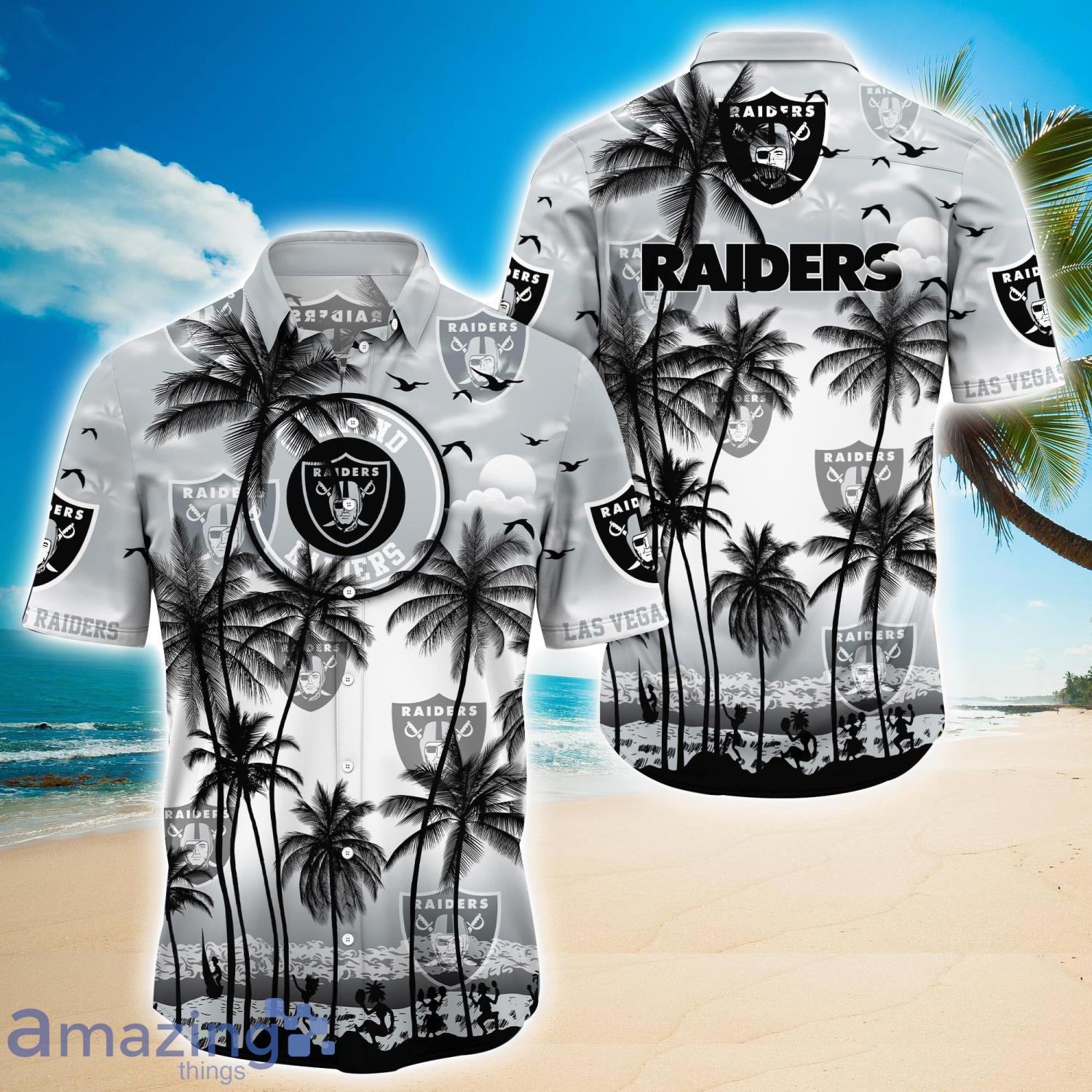 Vintage Nfl Las Vegas Raiders Hawaiian Shirt Beach Lovers Gift