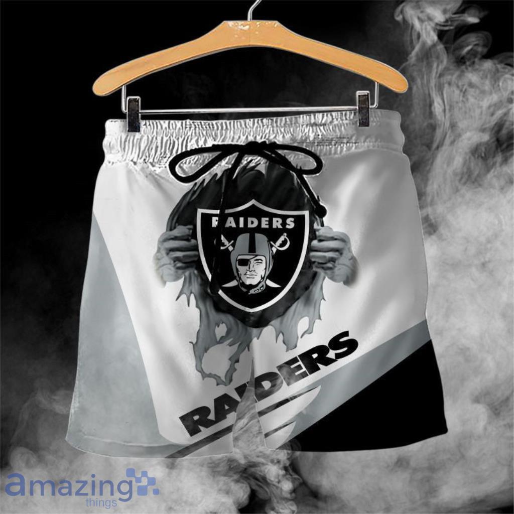 Las Vegas Raiders Casual 3d Hawaiian Shorts Gift For Fans Product Photo 1 Las Vegas Raiders Casual 3d Hawaiian Shorts Gift For Fans Product Photo 1
