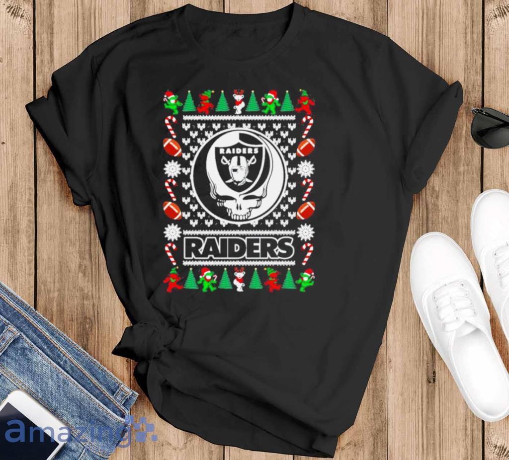 Las Vegas Raiders Grateful Dead Ugly Christmas Shirt Product Photo 1