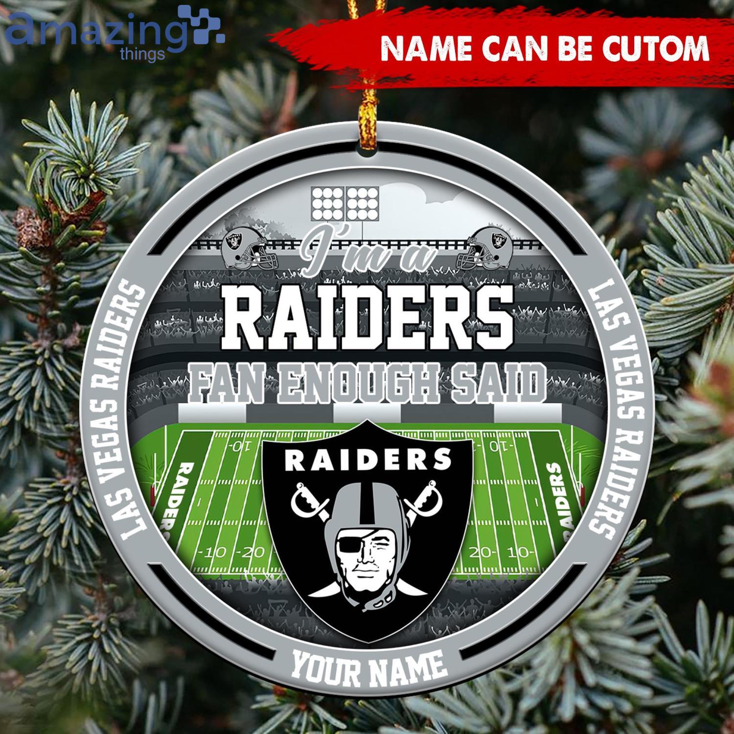 Las Vegas Raiders Merry Christmas Circle Ornament