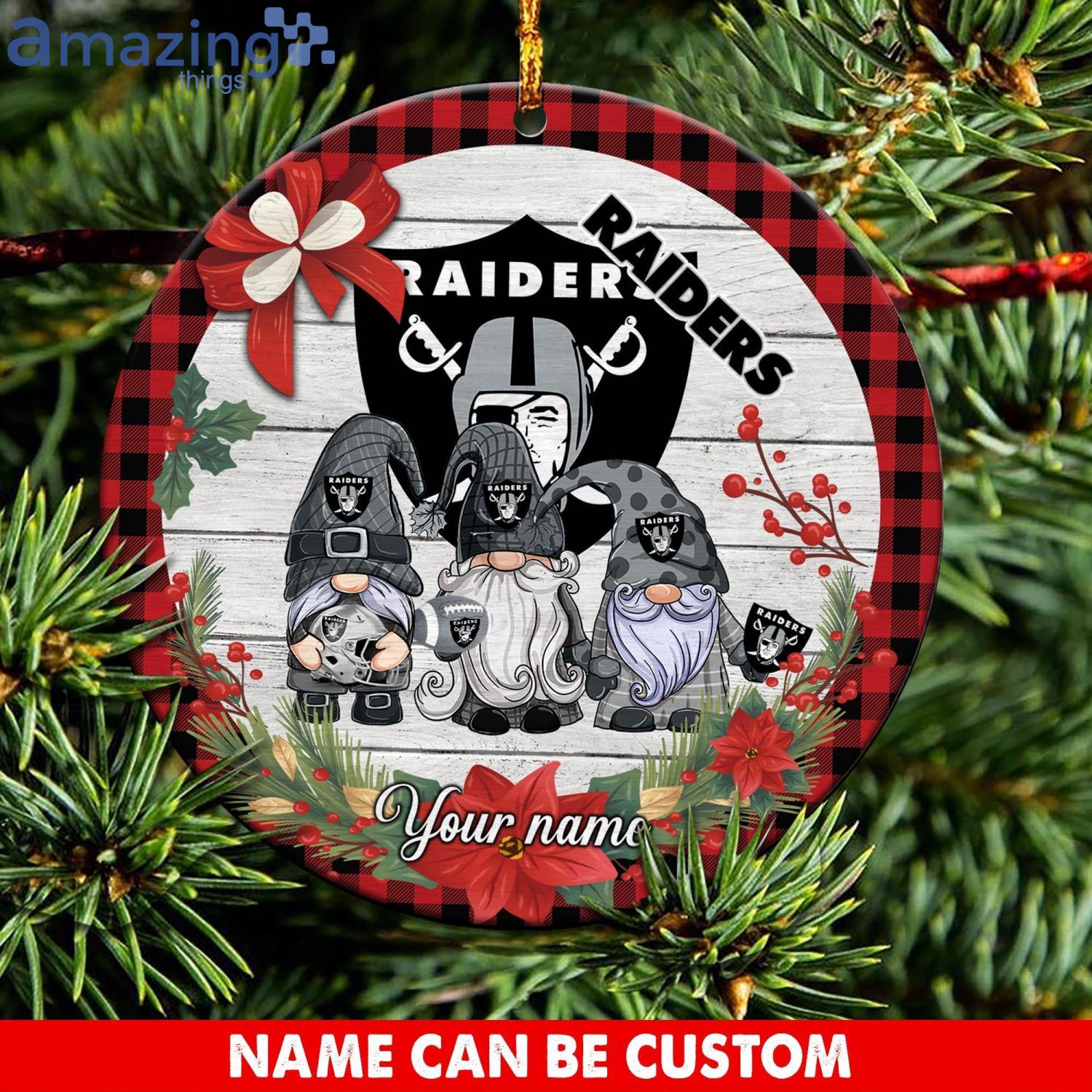 Las Vegas Raiders Football Gnomes Ornament Christmas Gift For Dad Mom  Decorated