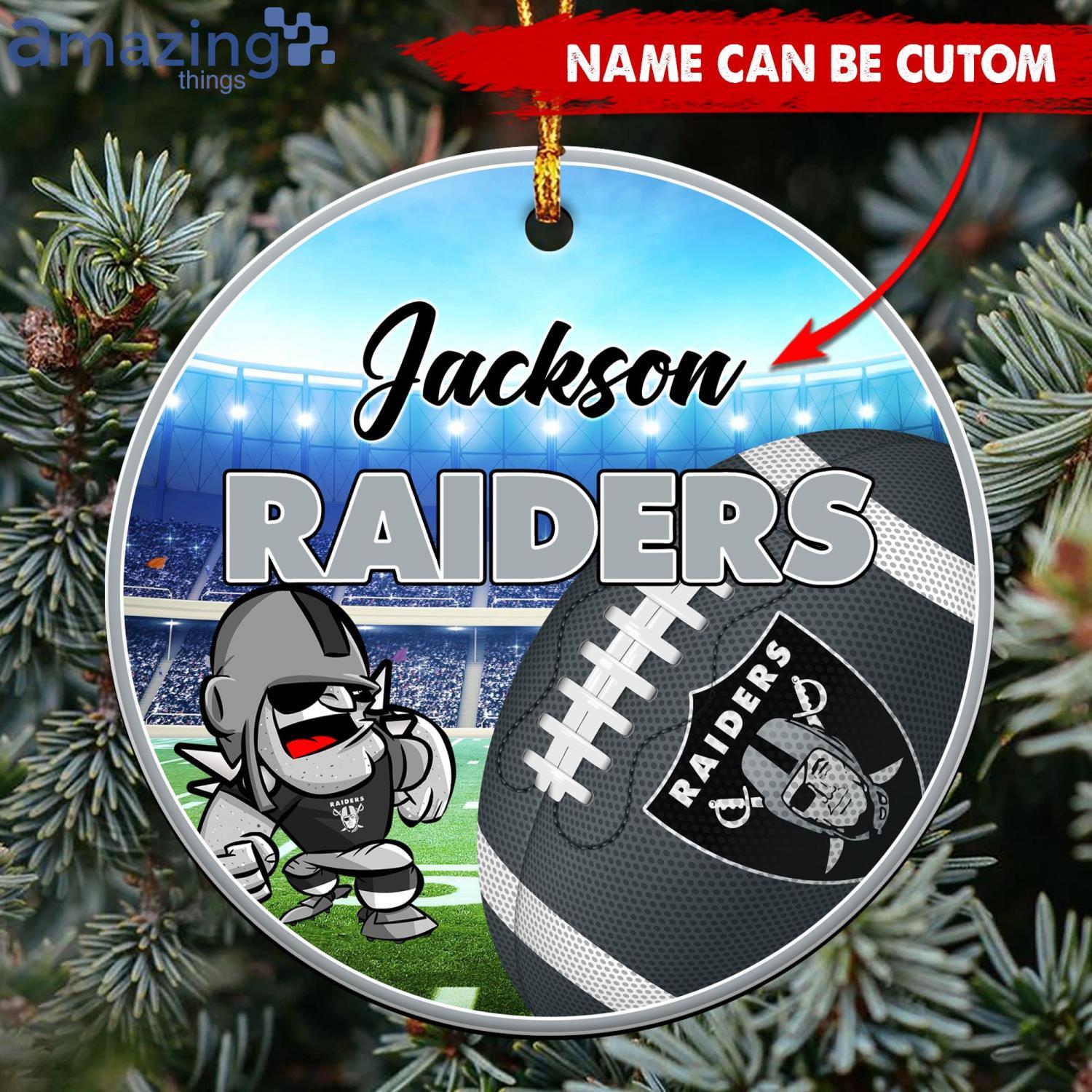NFL Las Vegas Raiders Xmas Custom Name Tree Decorations Ornament