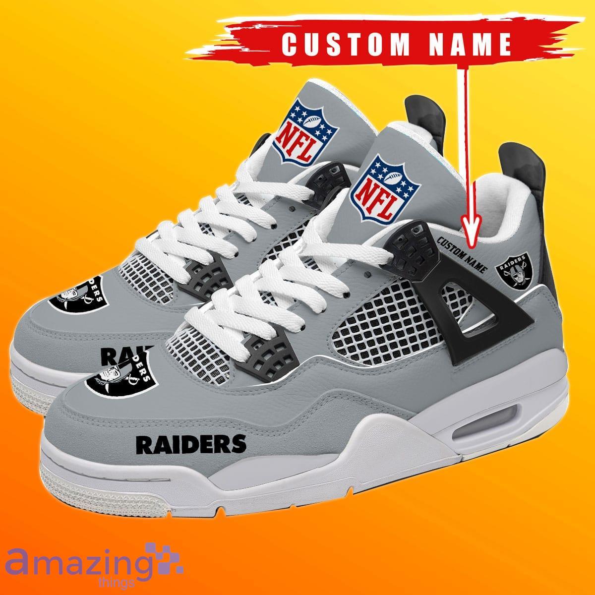 Las Vegas Raiders Premium NFL Team Sneakers Custom Name Air Cushion Shoes  For Fans - Banantees