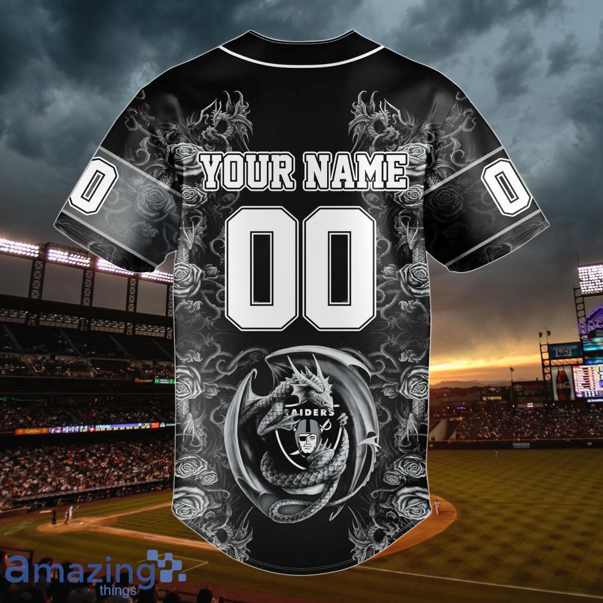 Las Vegas Raiders Personalized Name And Number NFL 3D Baseball Jersey Shirt  For Fans