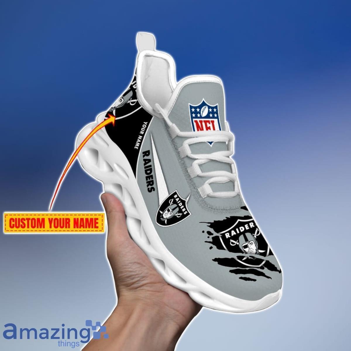 NFL Las Vegas Raiders Sport Fans Striped Style Max Soul Sneaker Shoes -  Banantees