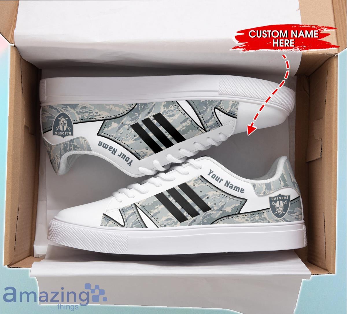 Las Vegas Raiders Personalized Stan Smith Sneakers Unique Gift For Real Fans image Las Vegas Raiders Personalized Stan Smith Sneakers Unique Gift For Real Fans Product Photo 2