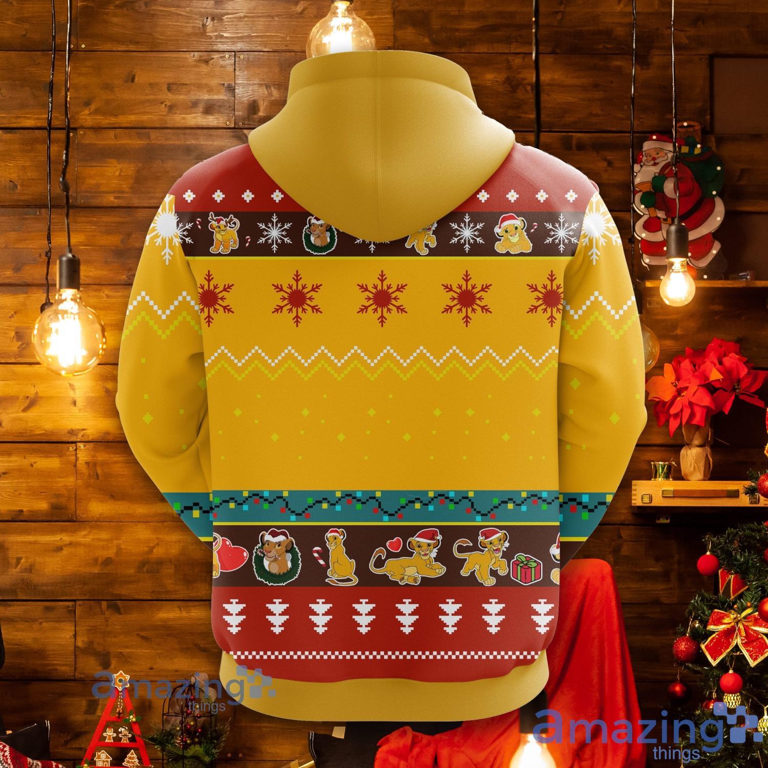 Lion King Christmas Cute Noel Mc 3D Hoodie Yellow 1 Men And Women Christmas Gift image Lion King Christmas Cute Noel Mc 3D Hoodie Yellow 1- Men And Women Christmas Gift Product Photo 2