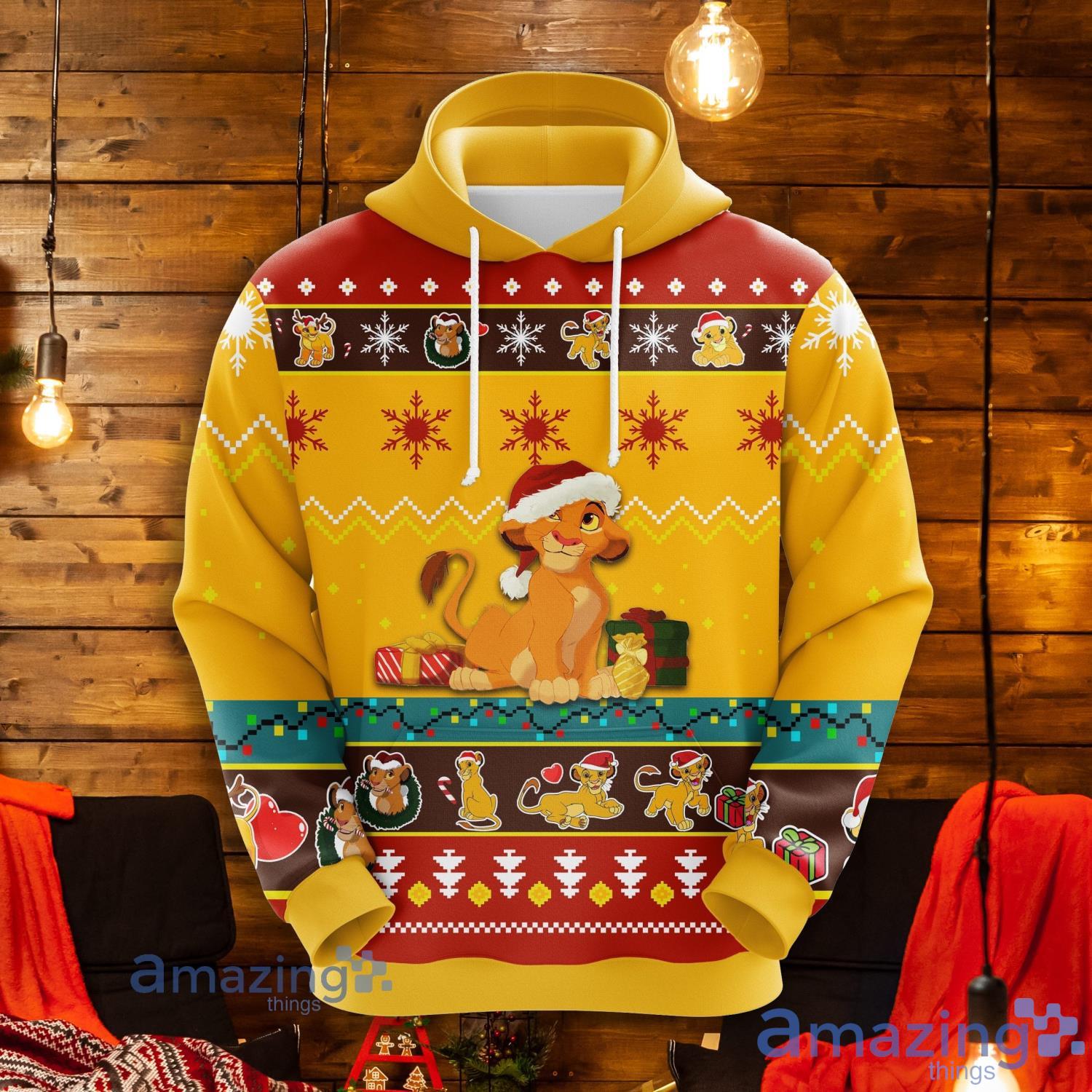 Lion King Christmas Cute Noel Mc 3D Hoodie Yellow 1- Men And Women Christmas Gift Product Photo 1 Lion King Christmas Cute Noel Mc 3D Hoodie Yellow 1- Men And Women Christmas Gift Product Photo 1