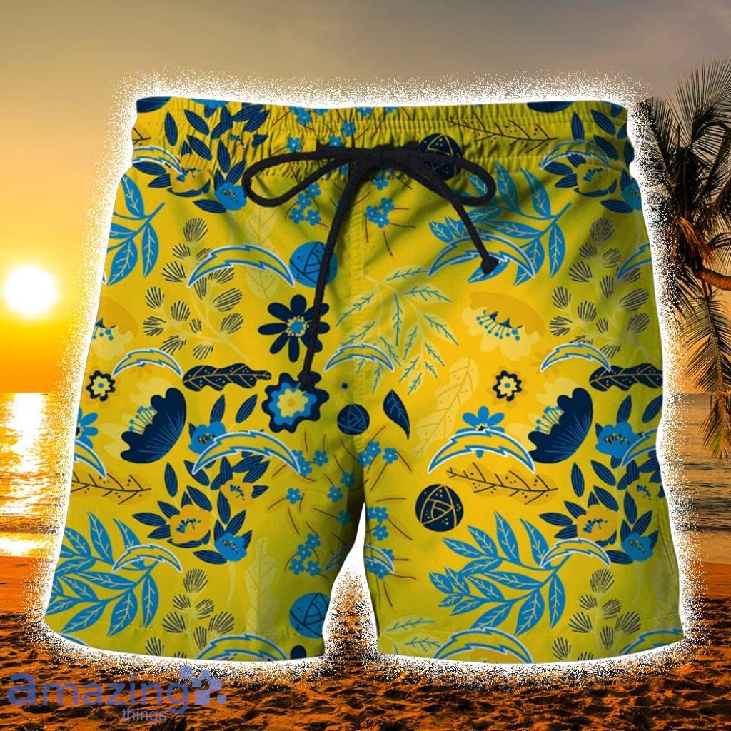 Los Angeles Chargers Navy Aloha Hawaiian Shorts Gift For Fans