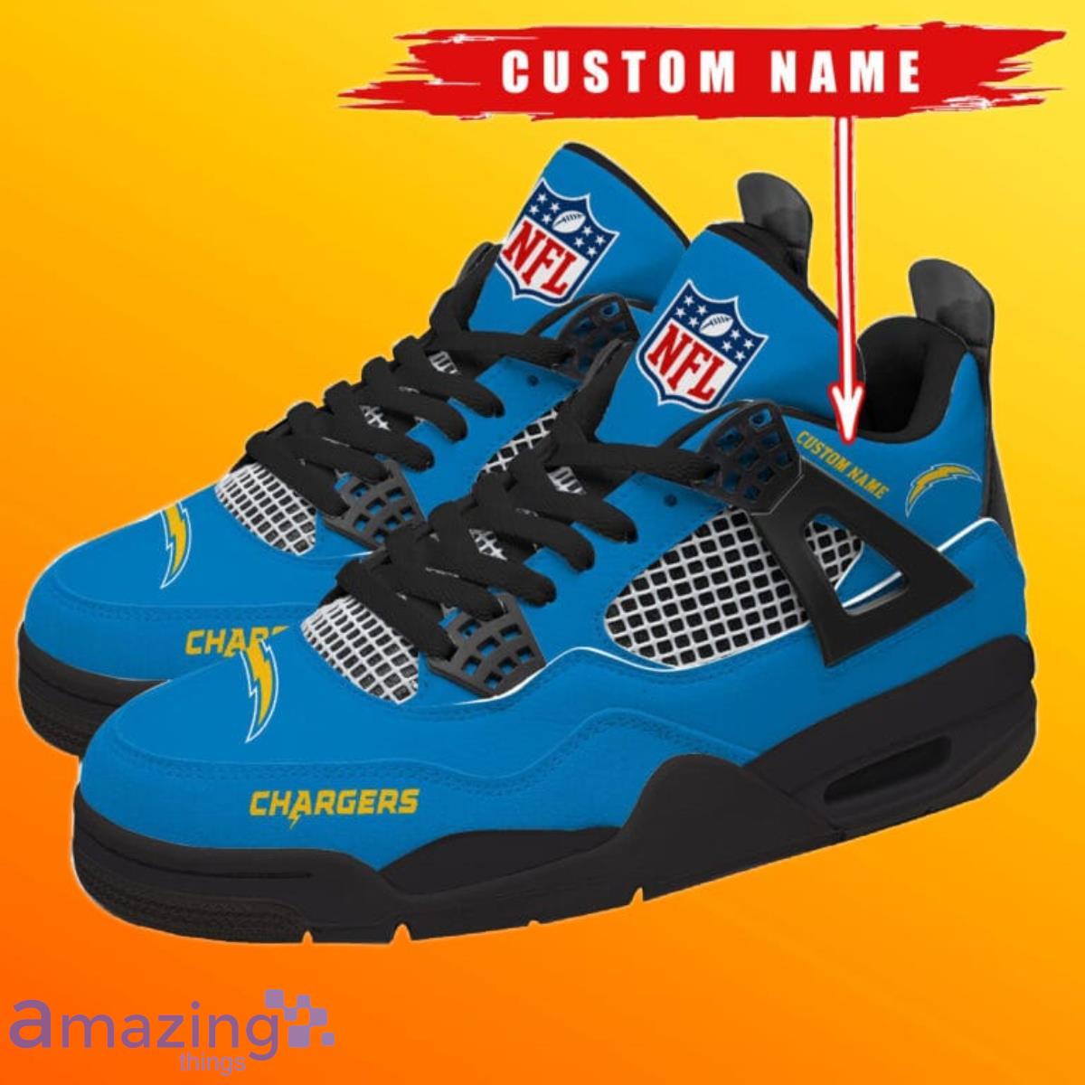 NFL Los Angeles Chargers Custom Name Powder Blue Gold Air Jordan