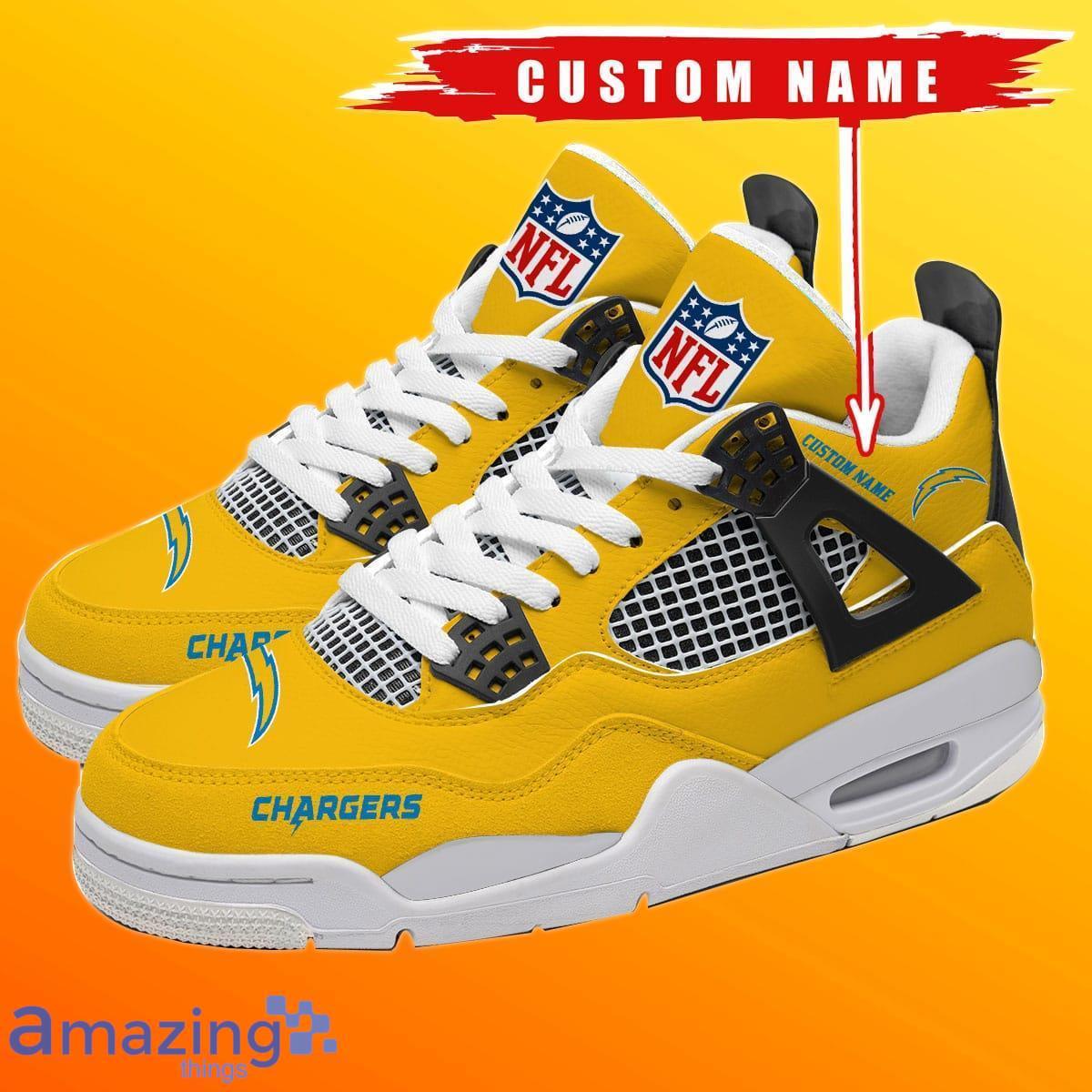 NFL Los Angeles Chargers Custom Name Number Air Jordan 13 Shoes V2