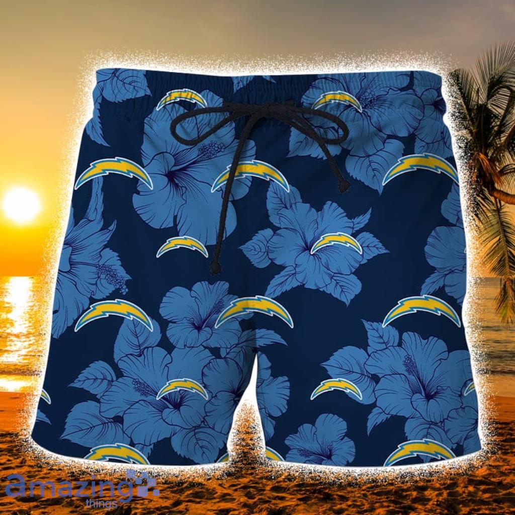 Los Angeles Chargers Navy Aloha Hawaiian Shorts Gift For Fans