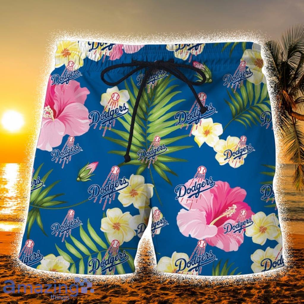 Los Angeles Dodgers MLB Floral Hawaiian Shorts For Summer Beach -  Freedomdesign