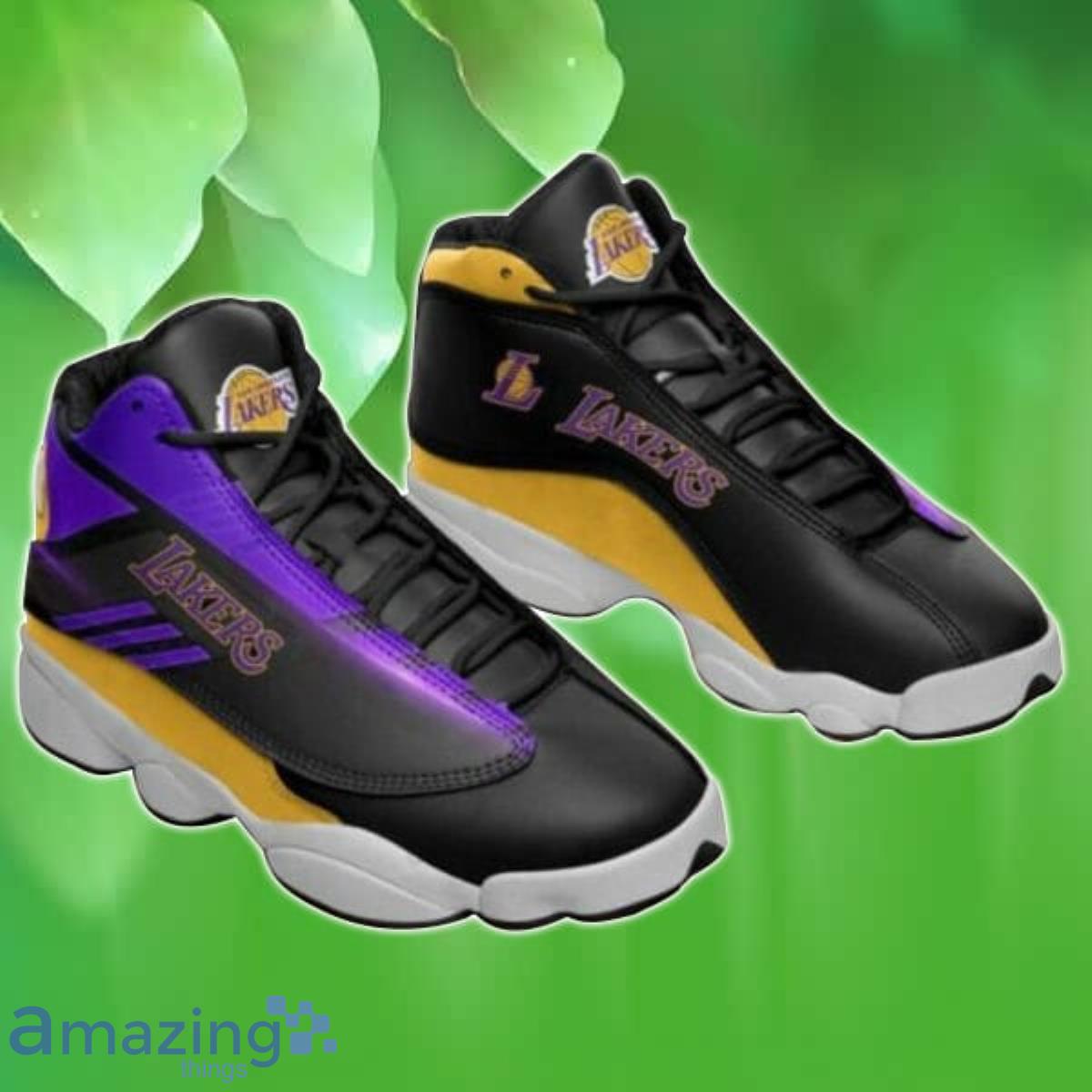 Nba basketball team los angeles lakers purple yellow air jordan 13 shoes