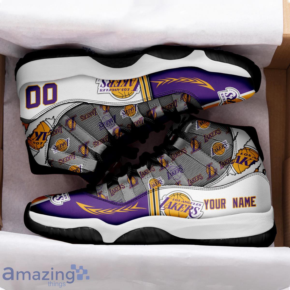 NBA Los Angeles Lakers logo Air Jordan 11 sneaker shoes