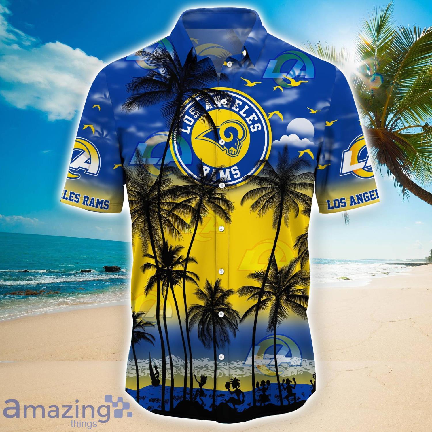 Men's Los Angeles Rams Summertime Aloha Shirts in 2023