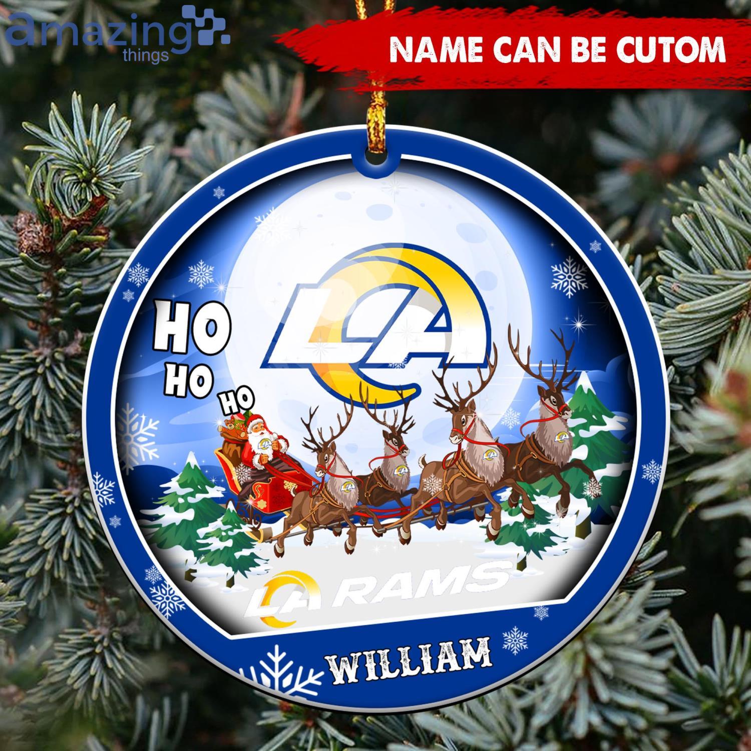 NFL Los Angeles Rams Custom Name Text Santa Down The Chimney