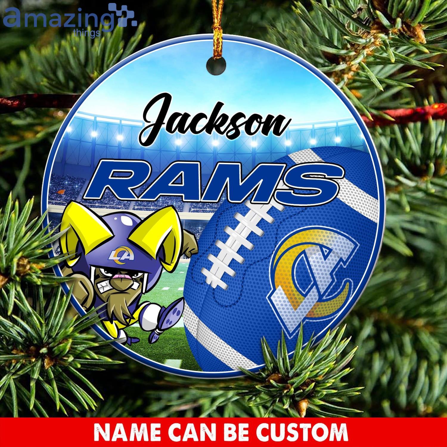 Los Angeles Rams NFL Let's Go Skull Christmas Ornament Custom Name For Fans