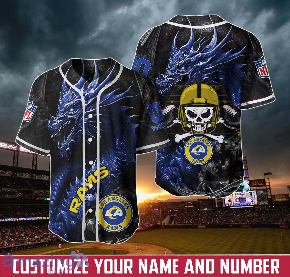 Los Angeles Rams Personalized Name And Number NFL 3D Baseball