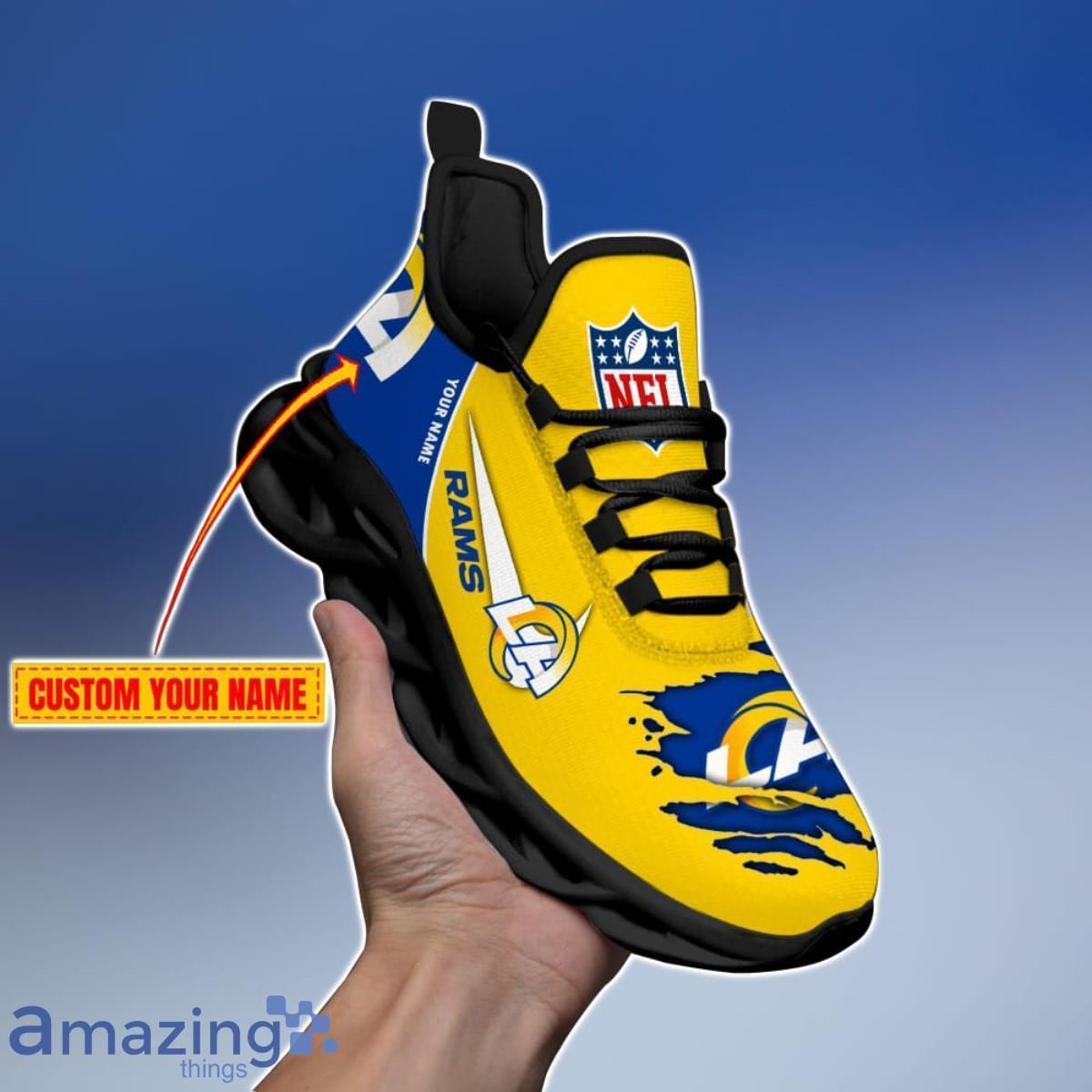 Los Angeles Rams Custom Name Luxury NFL Max Soul Shoes Design 7