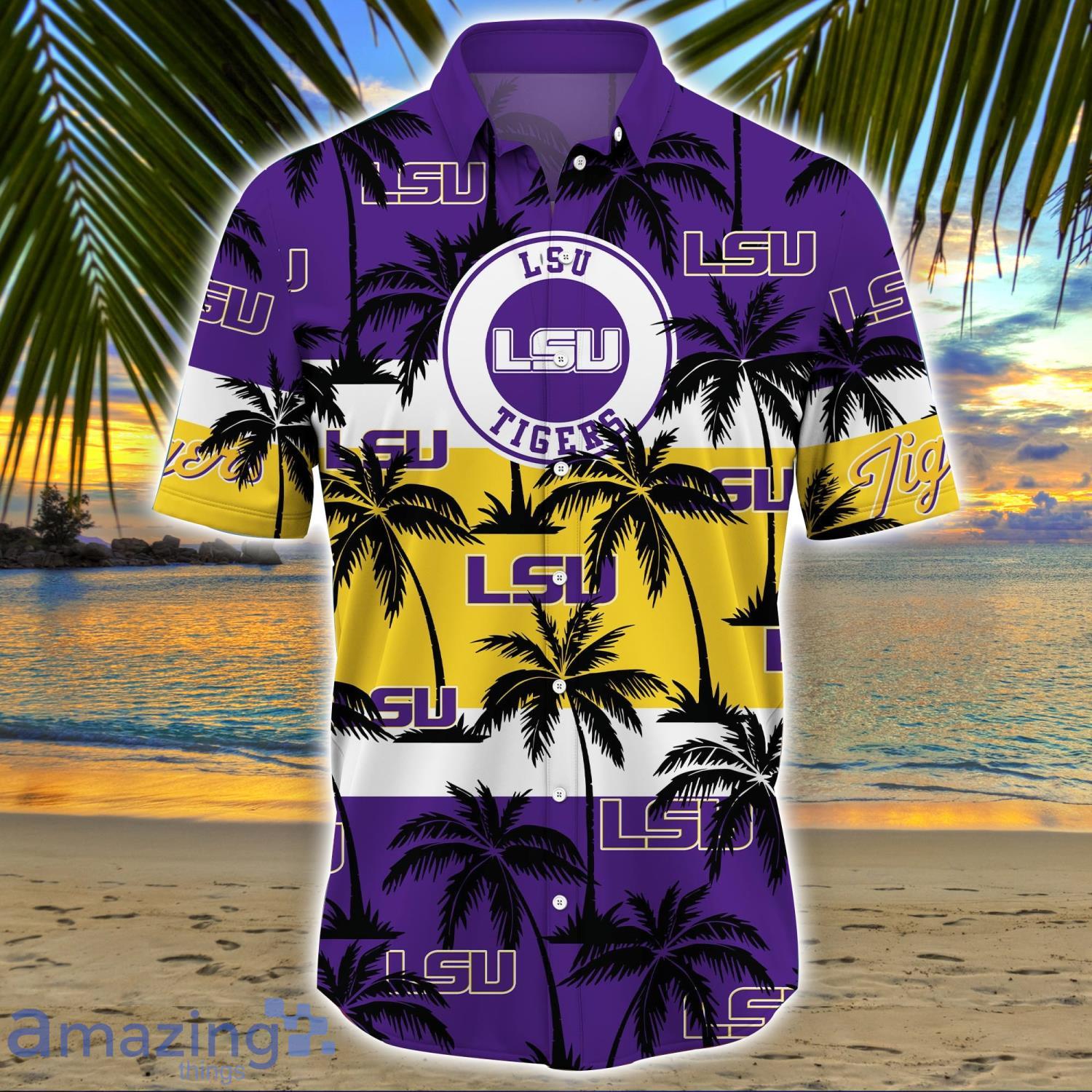 LSU TIGERS All Over Print Logo And Coconut Trending Summer Gift Aloha Hawaiian Shirt image LSU TIGERS All Over Print Logo And Coconut Trending Summer Gift Aloha Hawaiian Shirt Product Photo 2