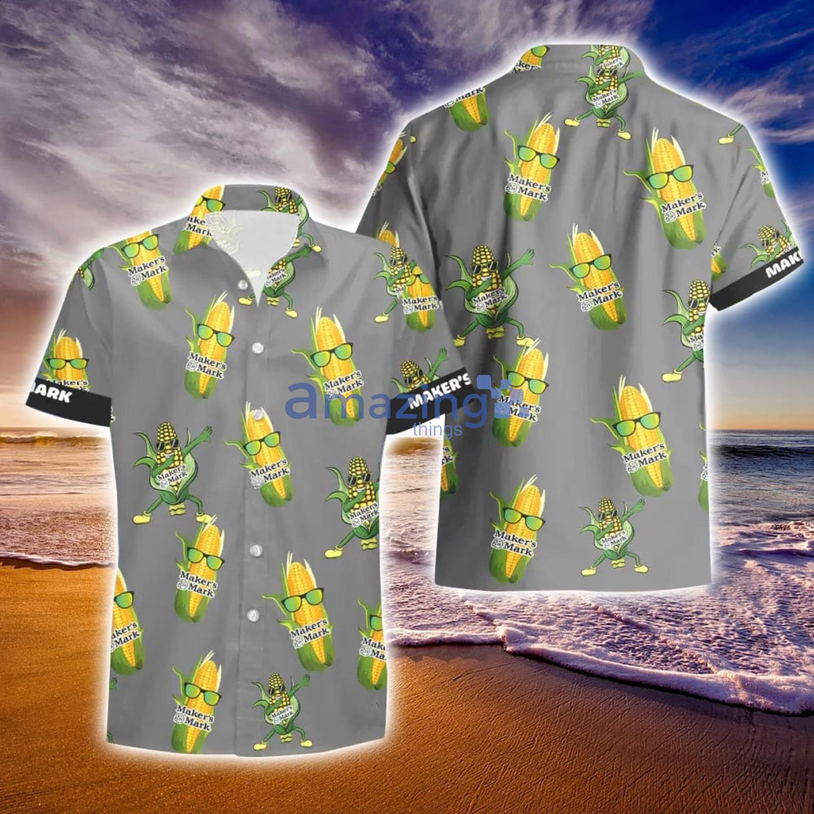 Maker's Mark Funy Corn Aloha Hawaiian Shirt And Shorts Summer Gift Product Photo 1