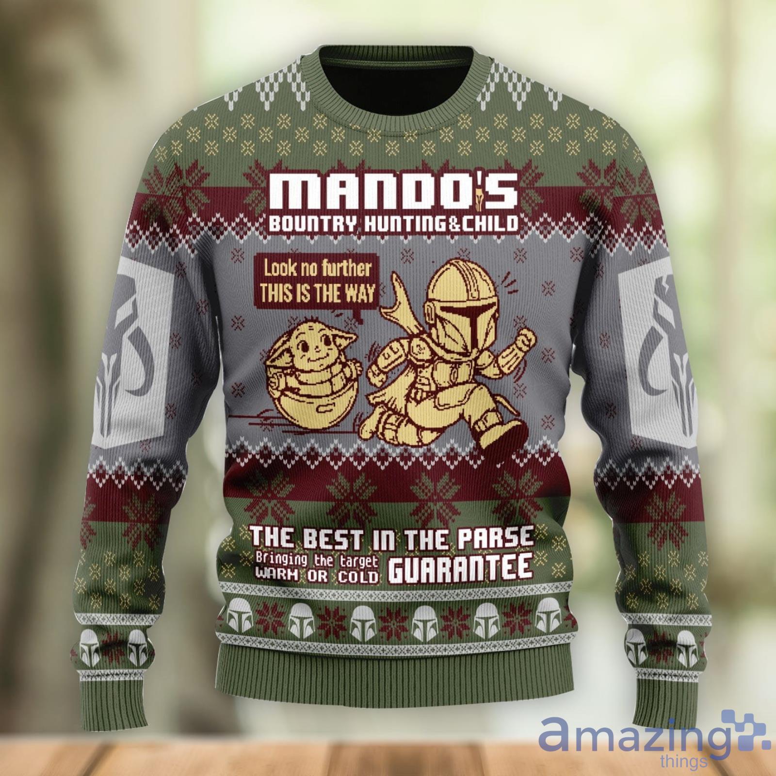 Mando's Bountry Hunting Ugly Christmas Sweater Christmas Gift For Men And Women image Mando's Bountry Hunting Ugly Christmas Sweater Christmas Gift For Men And Women Product Photo 1