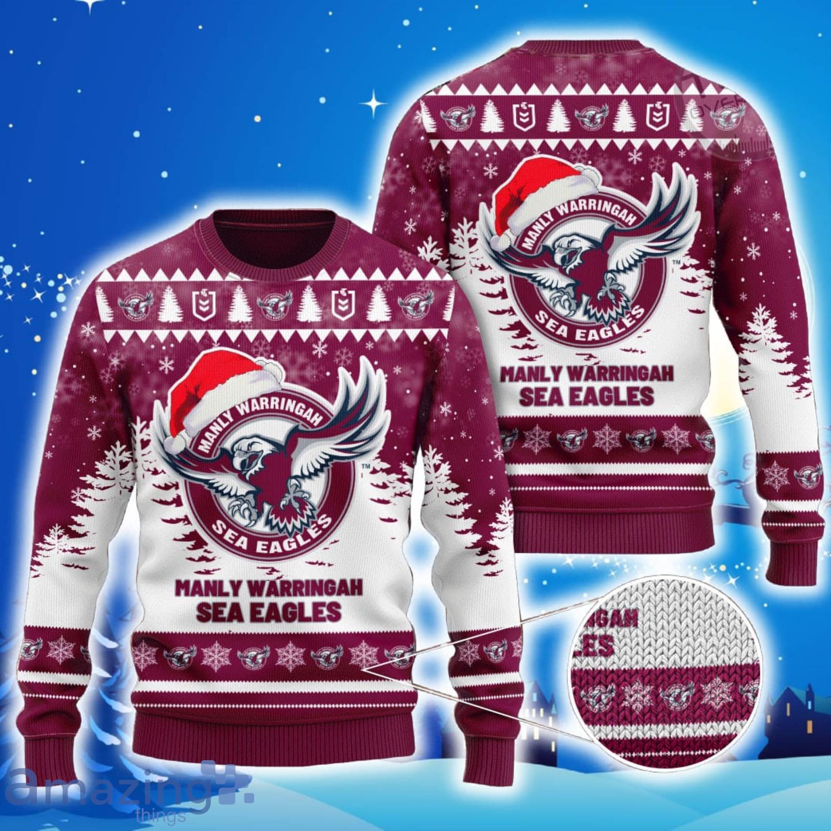 NRL Manly Warringah Sea Eagles Ugly Sweater Holiday Knit Pullover - Shop  trending fashion in USA and EU