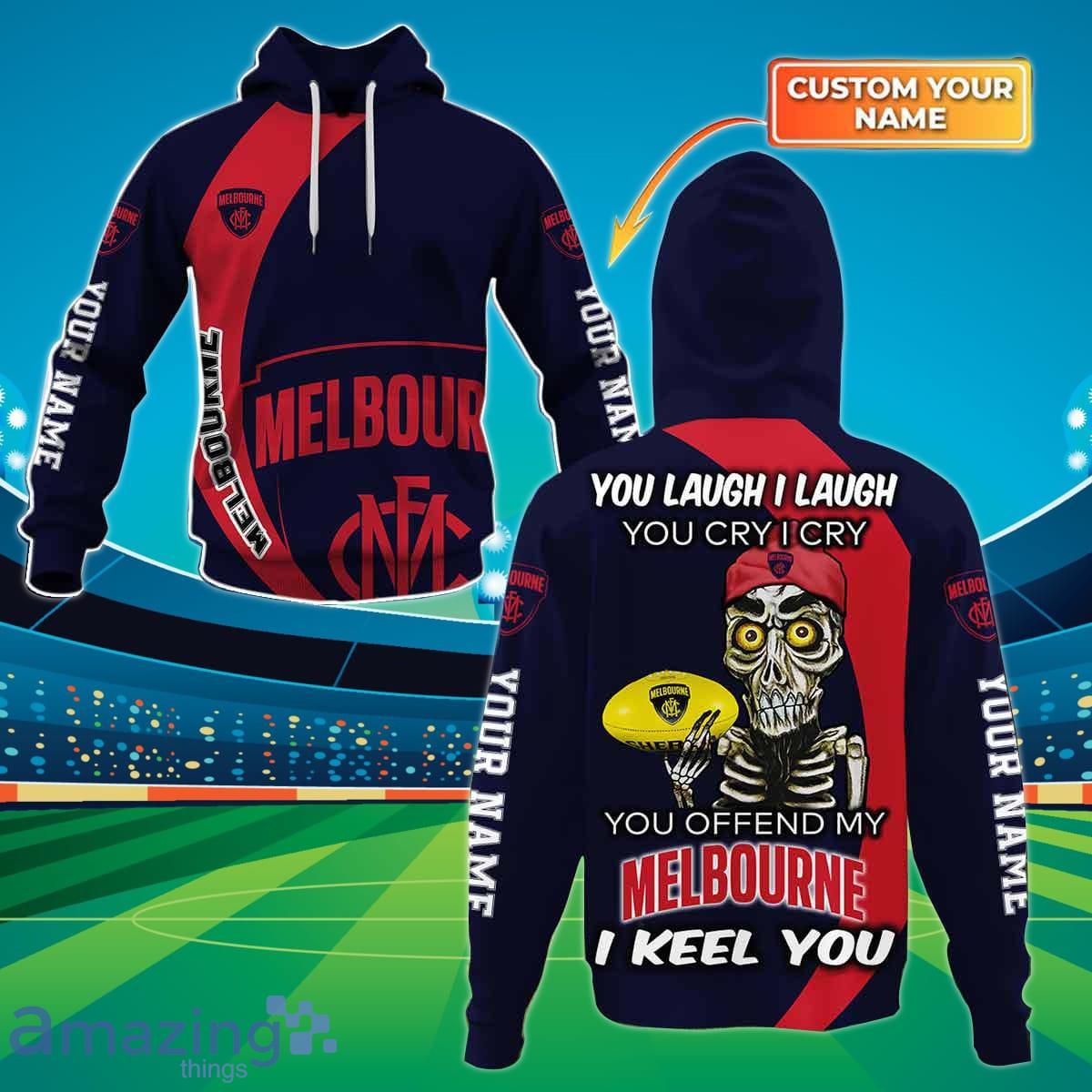 Melbourne Demons Custom Name AFL You Laugh I Laugh For Sports Fan 3D Shirt Product Photo 1 Melbourne Demons Custom Name AFL You Laugh I Laugh For Sports Fan 3D Shirt Product Photo 1