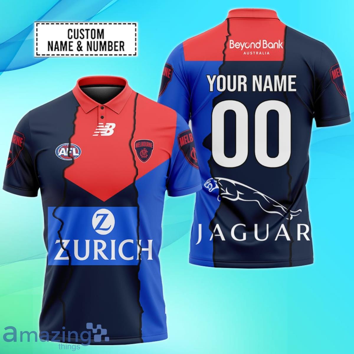 Melbourne Demons Personalized Name & Number AFL Polo Shirt Best Gift For Fans Product Photo 1