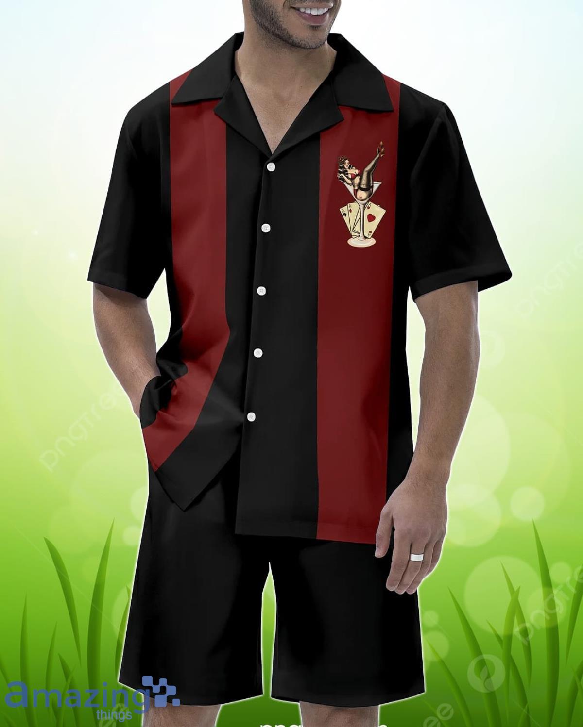 Men’s Casual Vacation Hawaiian Cuban Collar Short Shirt Set Special Gift Product Photo 1