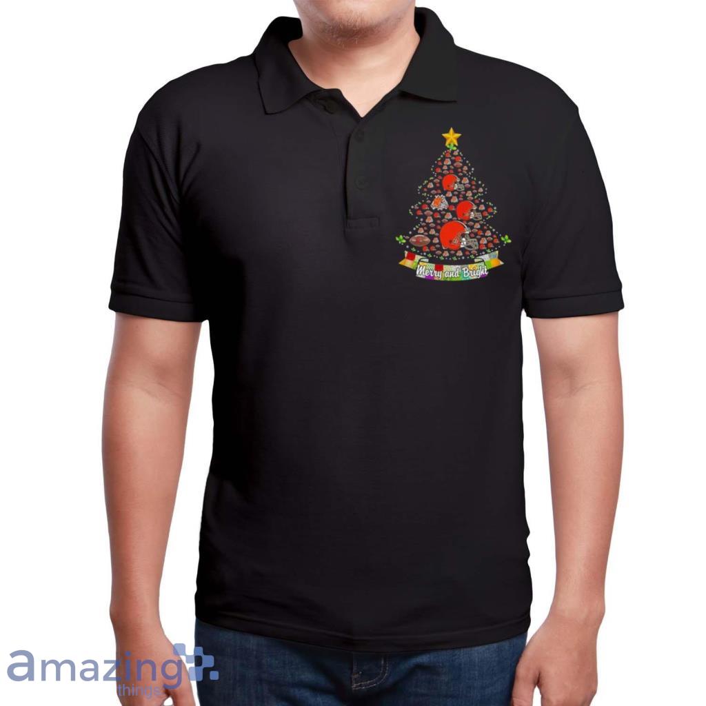 Merry And Bright Cleveland Browns Nfl Christmas Tree Shirt image Merry And Bright Cleveland Browns Nfl Christmas Tree Shirt Product Photo 6