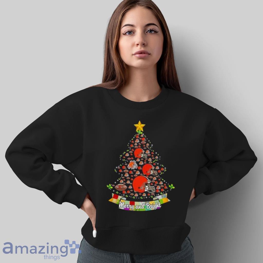 Merry And Bright Cleveland Browns Nfl Christmas Tree Shirt image Merry And Bright Cleveland Browns Nfl Christmas Tree Shirt Product Photo 8
