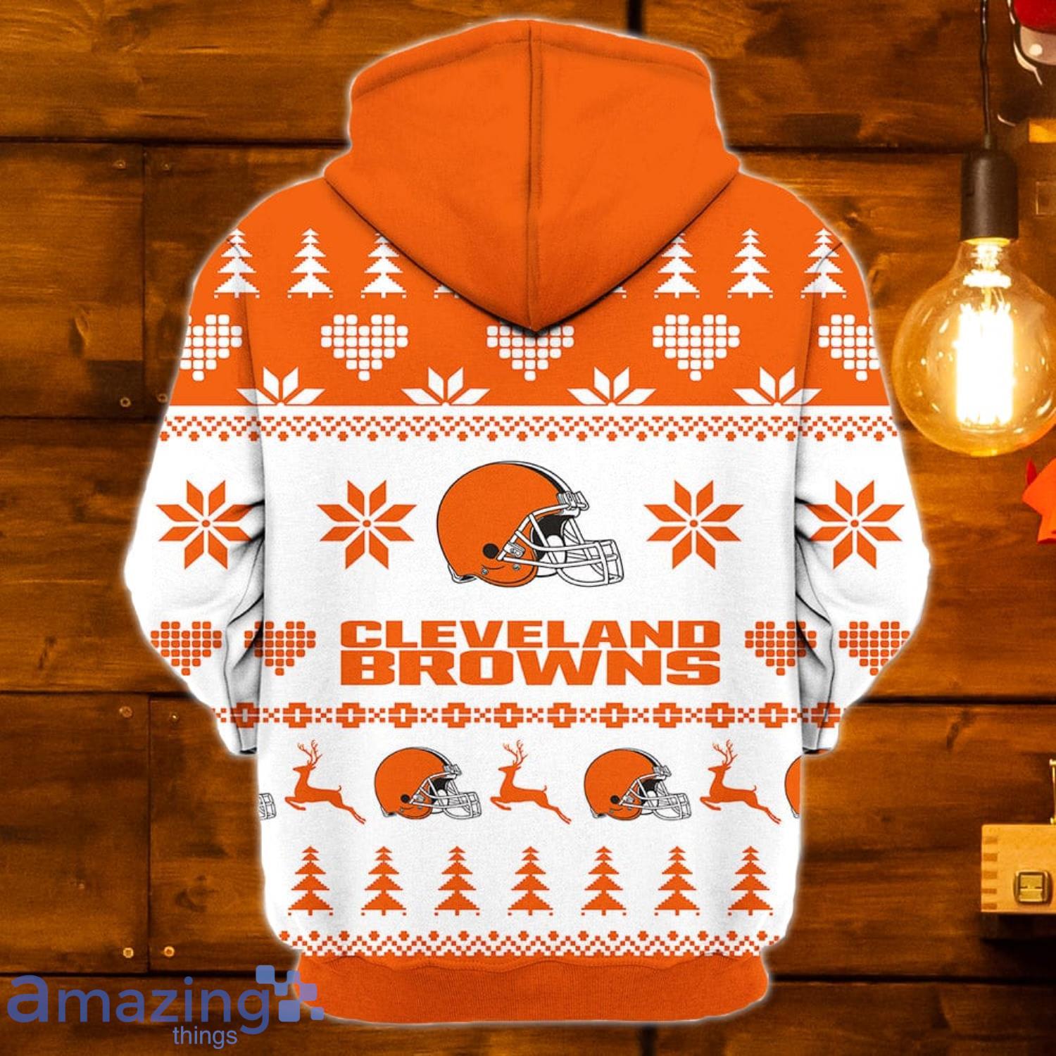 Cleveland Browns Pattern 3D Hoodie All Over Print Cool Cleveland Browns  Gifts - T-shirts Low Price