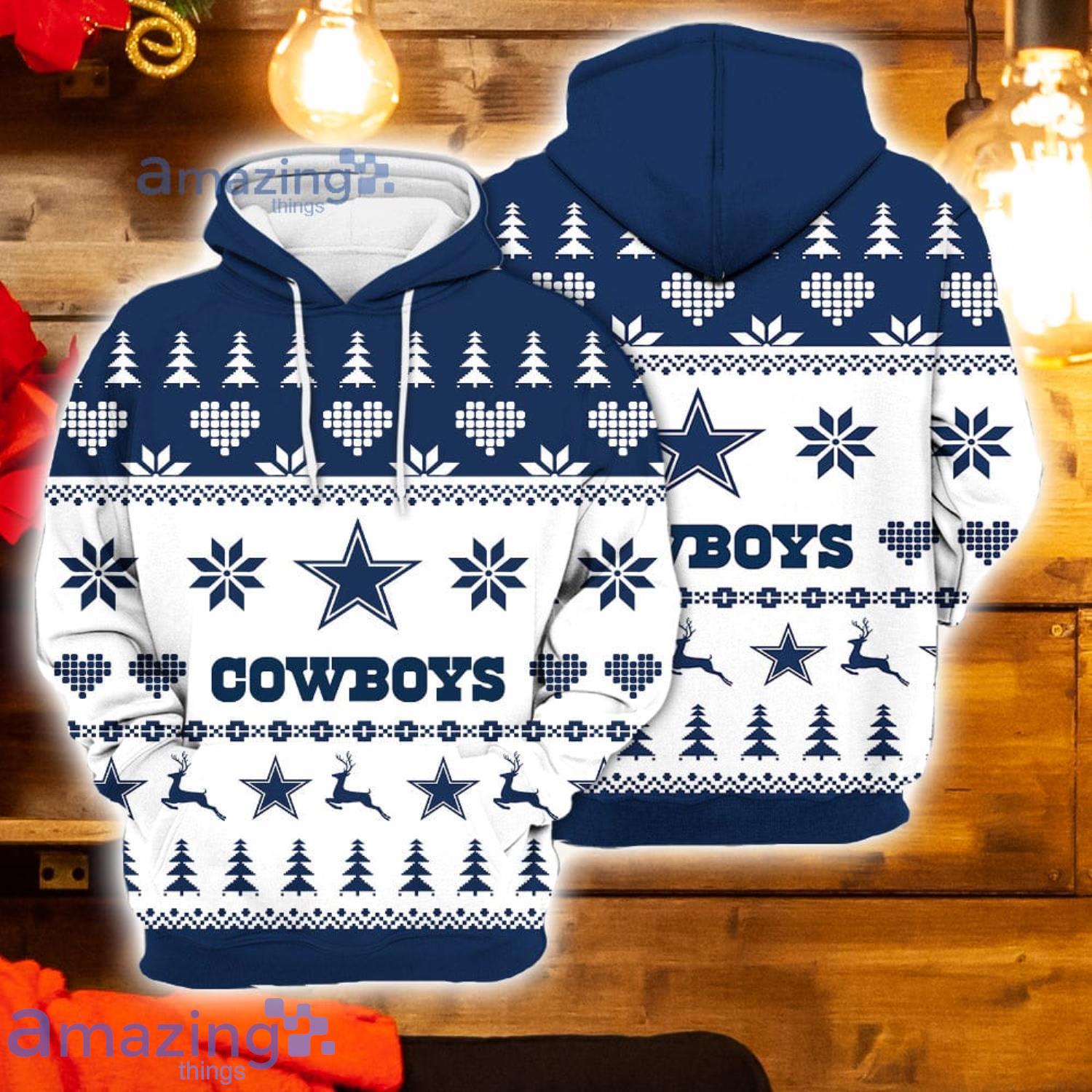 Merry Christmas 2023 Heart Pattern Dallas Cowboys New Trends 3D