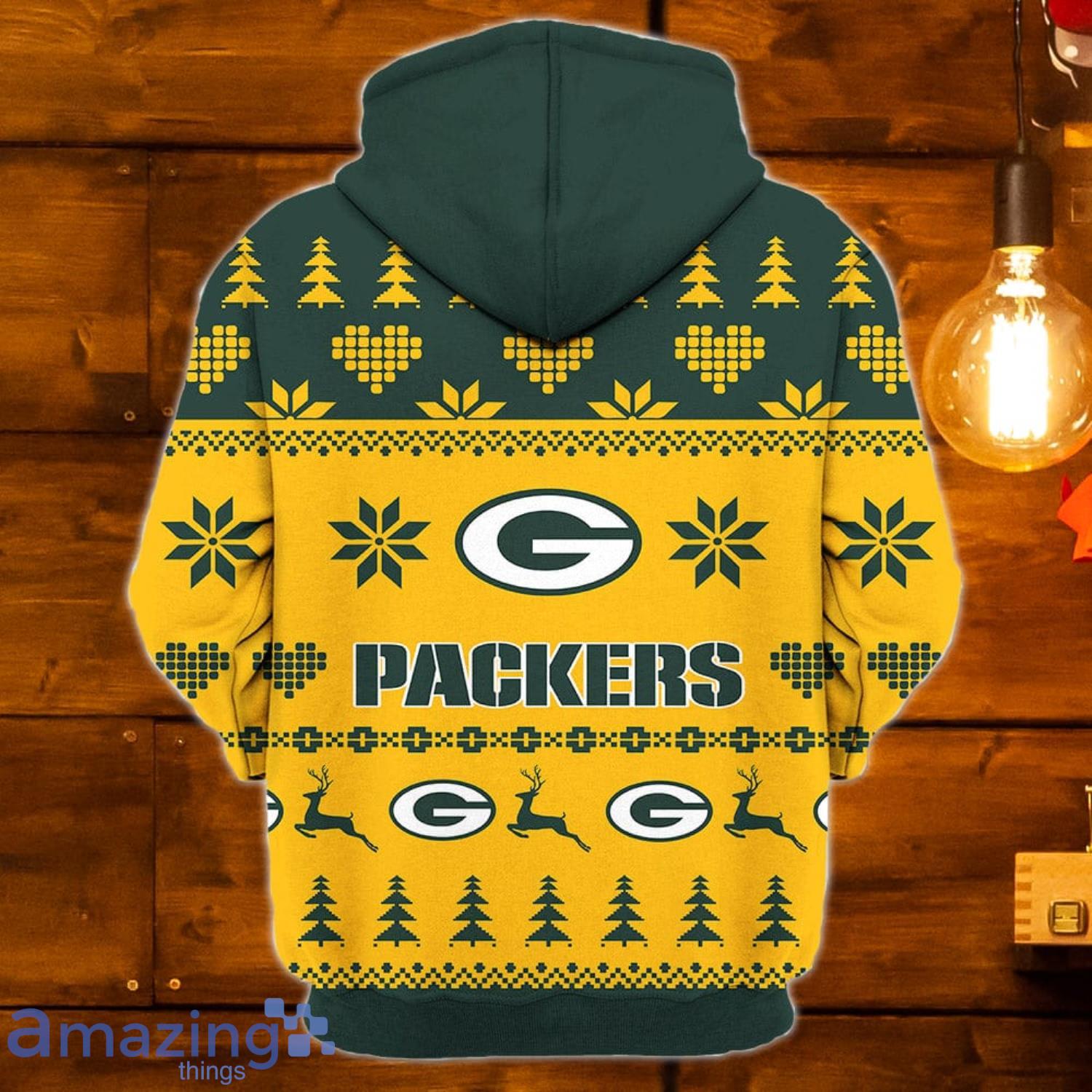 Merry Christmas 2023 Heart Pattern Green Bay Packers New Trends 3D