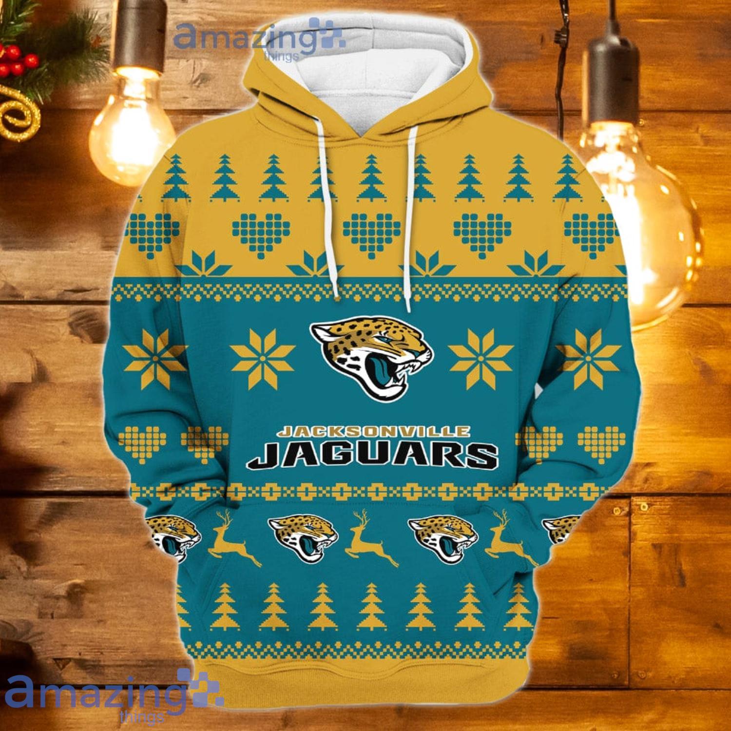 Merry Christmas 2023 Heart Pattern Jacksonville Jaguars New Trends 3D Hoodie  Christmas Gift For Men And Women - Freedomdesign