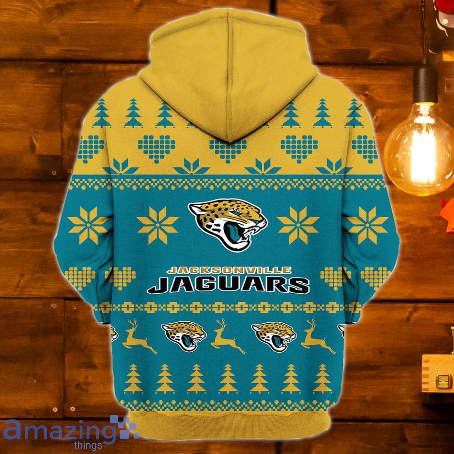 Merry Christmas 2023 Heart Pattern Jacksonville Jaguars New Trends 3D Hoodie  Christmas Gift For Men And Women