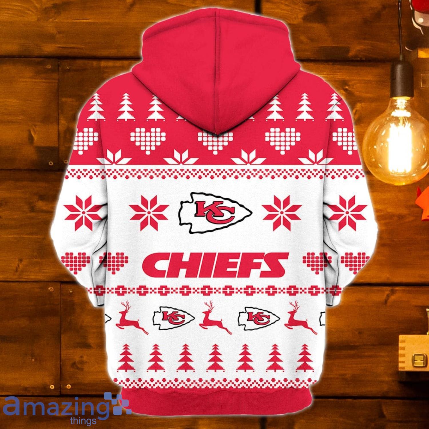 Merry Christmas 2023 Heart Pattern Kansas City Chiefs New Trends 3D Hoodie  Christmas Gift For Men And Women - Freedomdesign