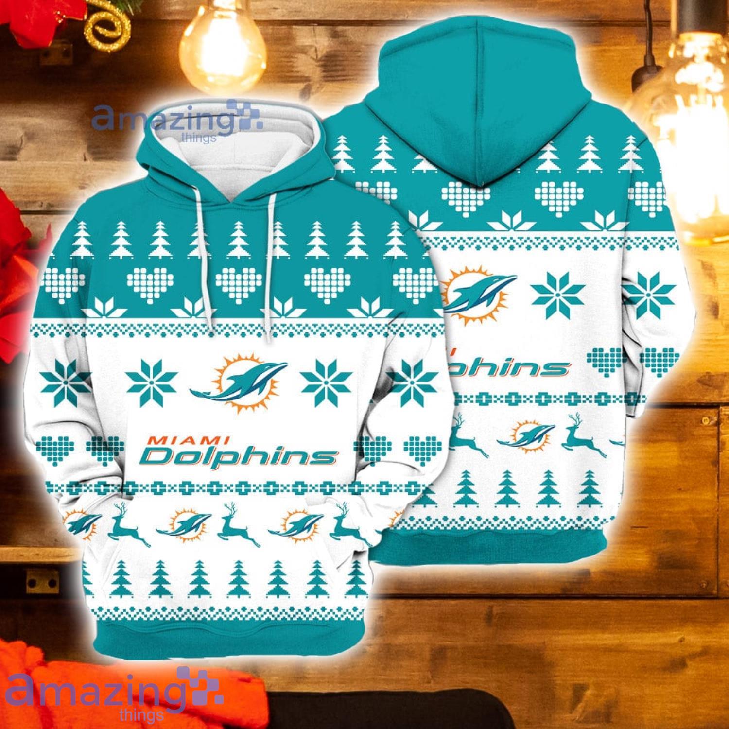 Merry Christmas 2023 Heart Pattern Miami Dolphins New Trends 3D