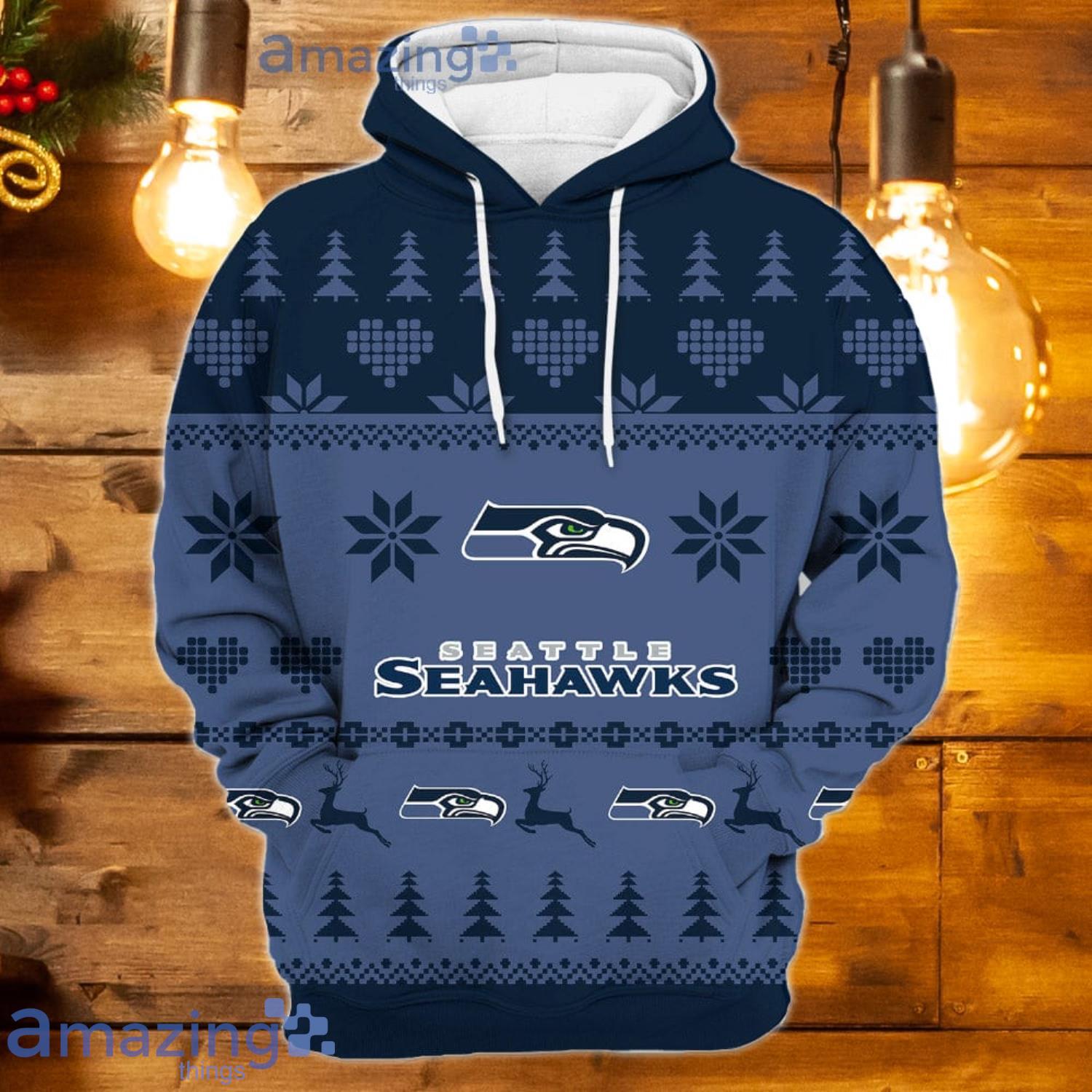 Merry Christmas 2023 Heart Pattern Seattle Seahawks New Trends 3D Hoodie  Christmas Gift For Men And Women - Freedomdesign