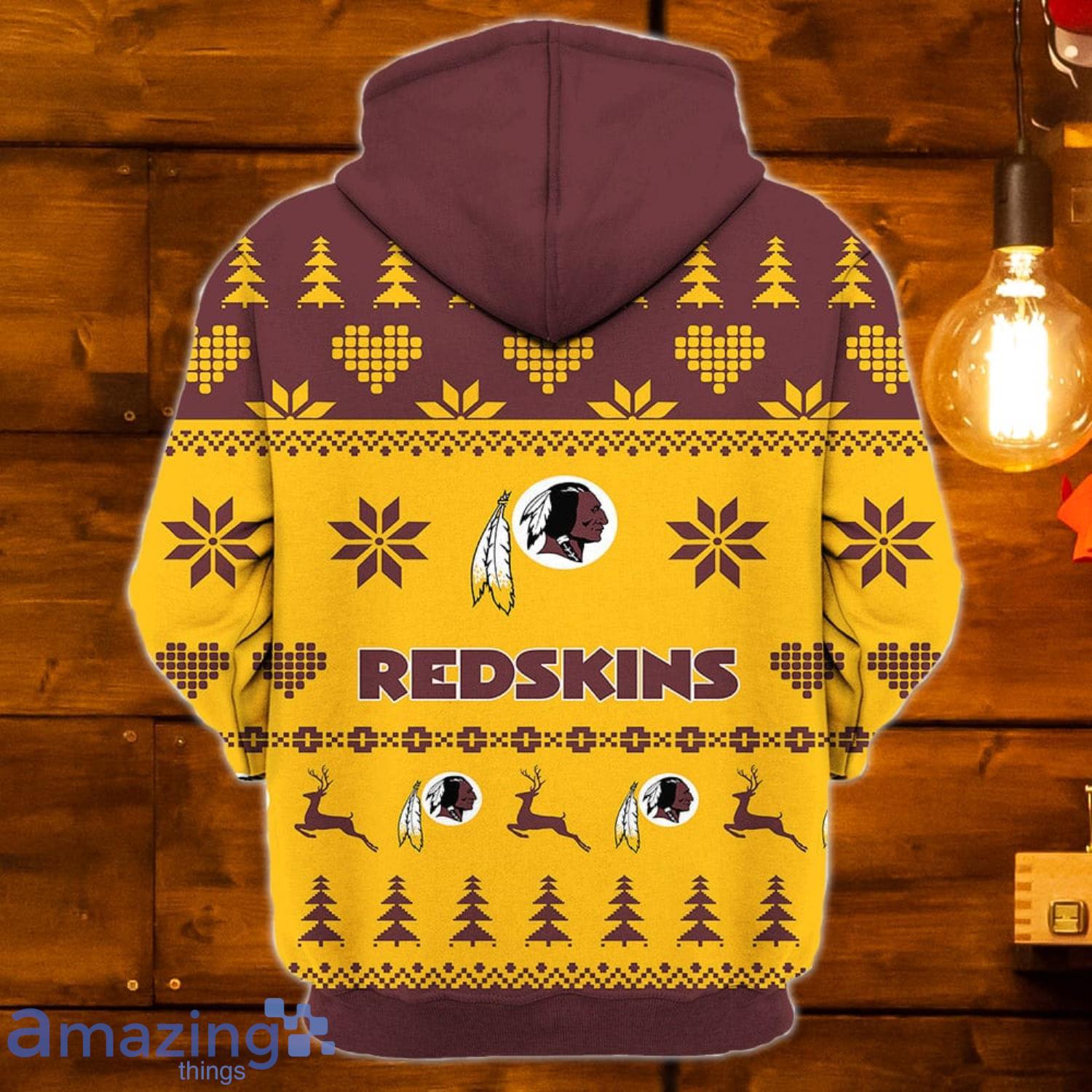 Merry Christmas 2023 Heart Pattern Washington Redskins New Trends 3D Hoodie  Christmas Gift For Men And Women - Freedomdesign