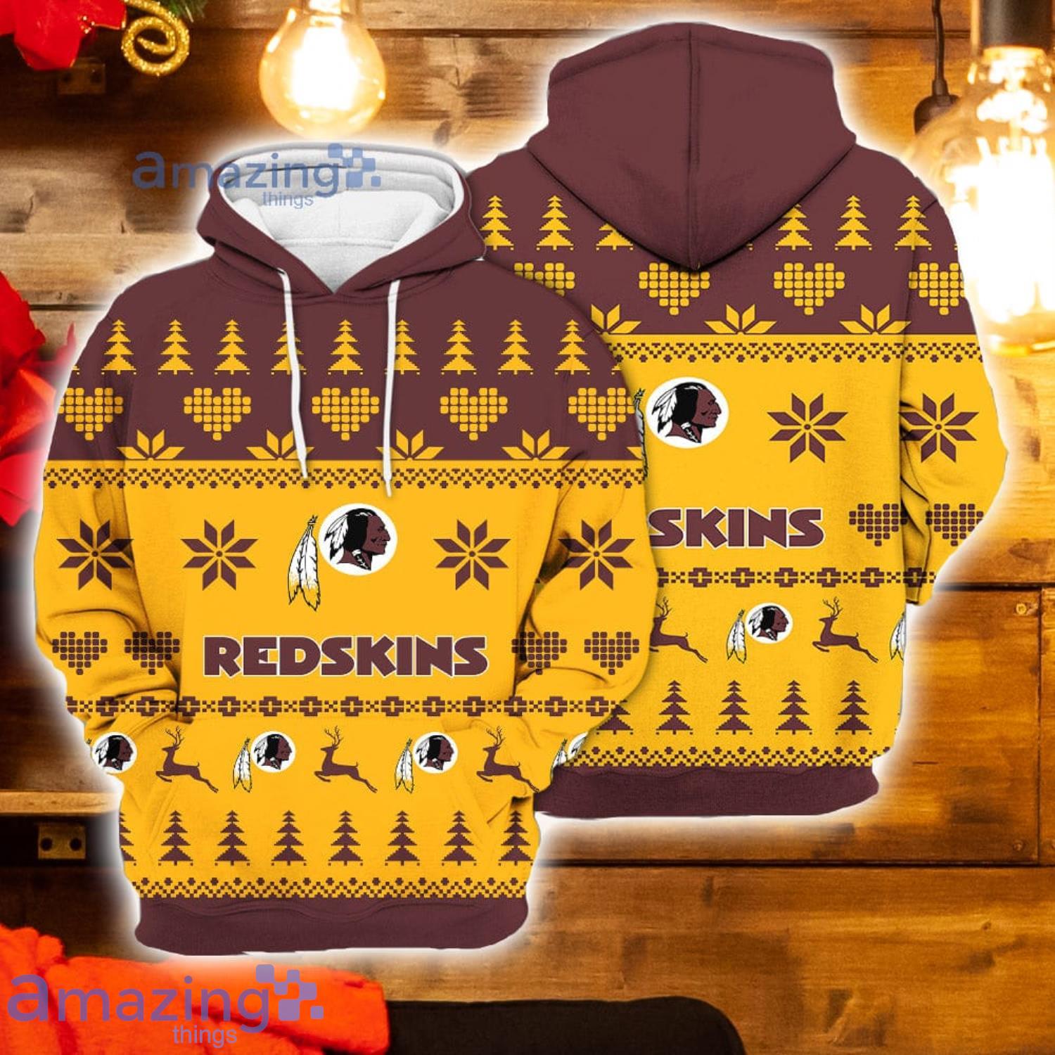 Merry Christmas 2023 Heart Pattern Washington Redskins New Trends 3D Hoodie  Christmas Gift For Men And Women - Freedomdesign