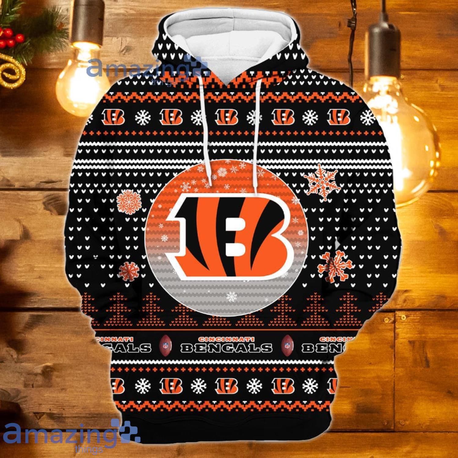 Merry Christmas Season Cincinnati Bengals Snoopy 3D Hoodie Cute