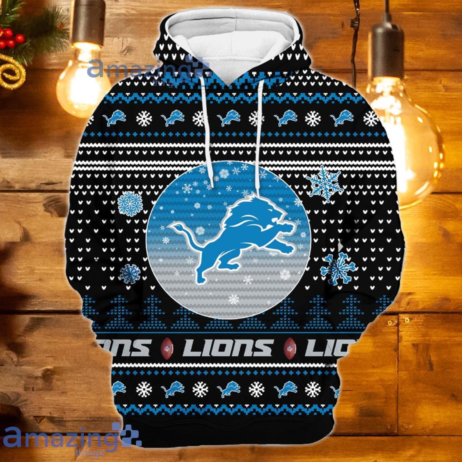 Merry Christmas 2023 Heart Pattern Detroit Lions New Trends 3D Hoodie  Christmas Gift For Men And Women - Freedomdesign