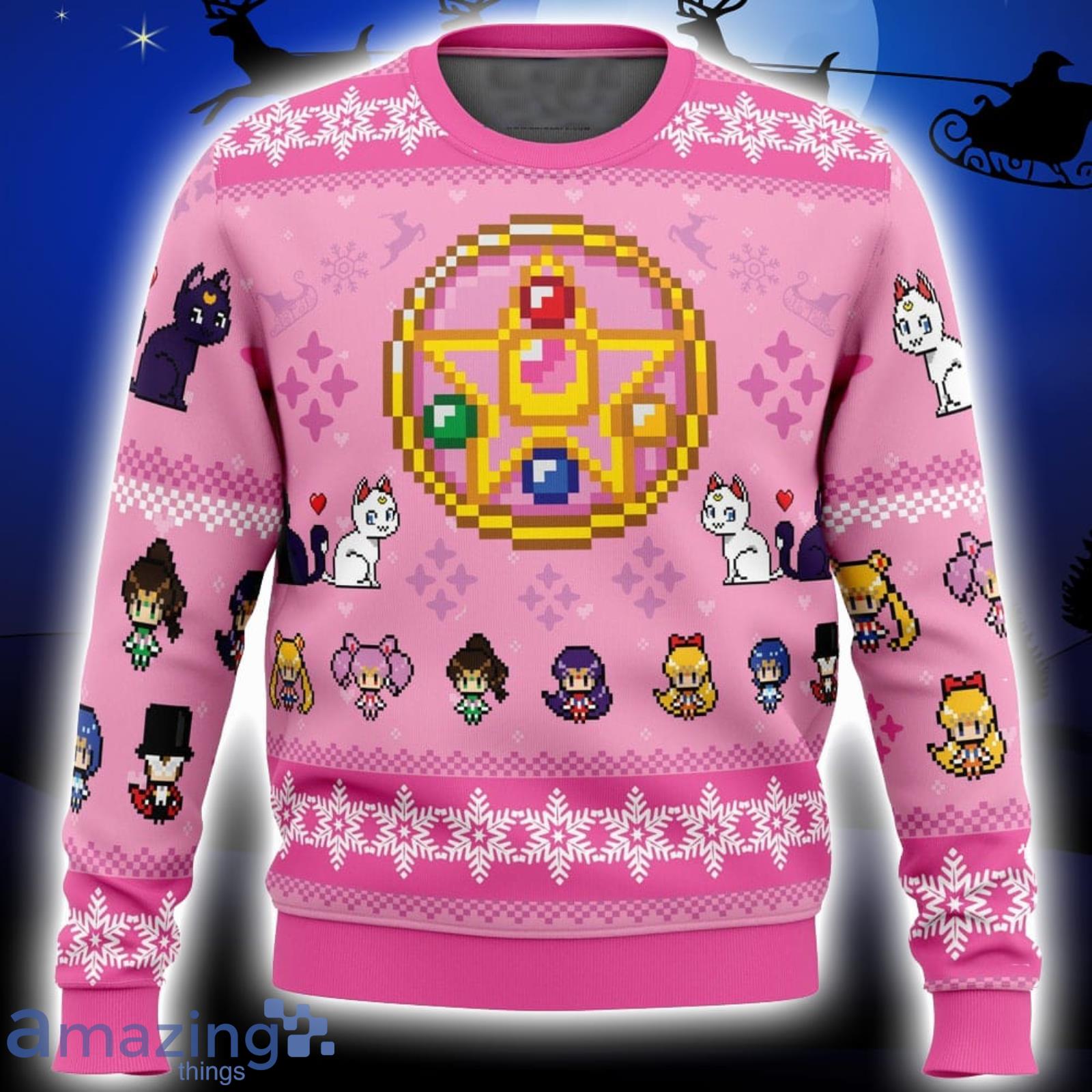 Merry Senshi Sailor Moon Xmas Ugly Christmas Sweater Christmas Gift For Men And Women Product Photo 1