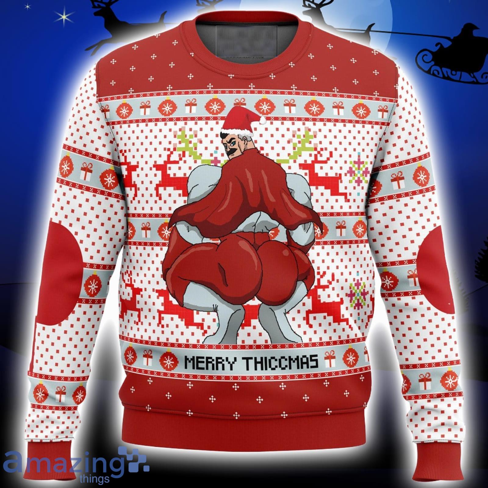 Merry Thiccmas Omni Man Invincible Xmas Ugly Christmas Sweater Christmas Gift For Men And Women Product Photo 1