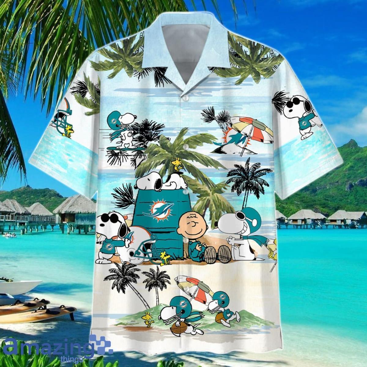 Miami Dolphins Men's 2 Piece Hawaiian Top Set Beach Lightweight Outfits  Gift