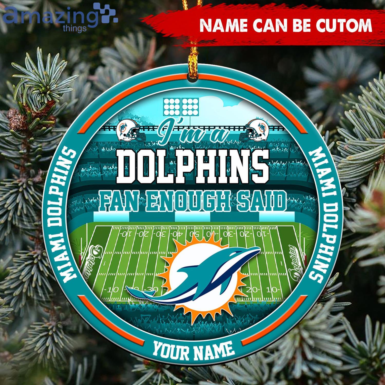 Miami Dolphins Football Team Logo Custom Name Christmas Gift All