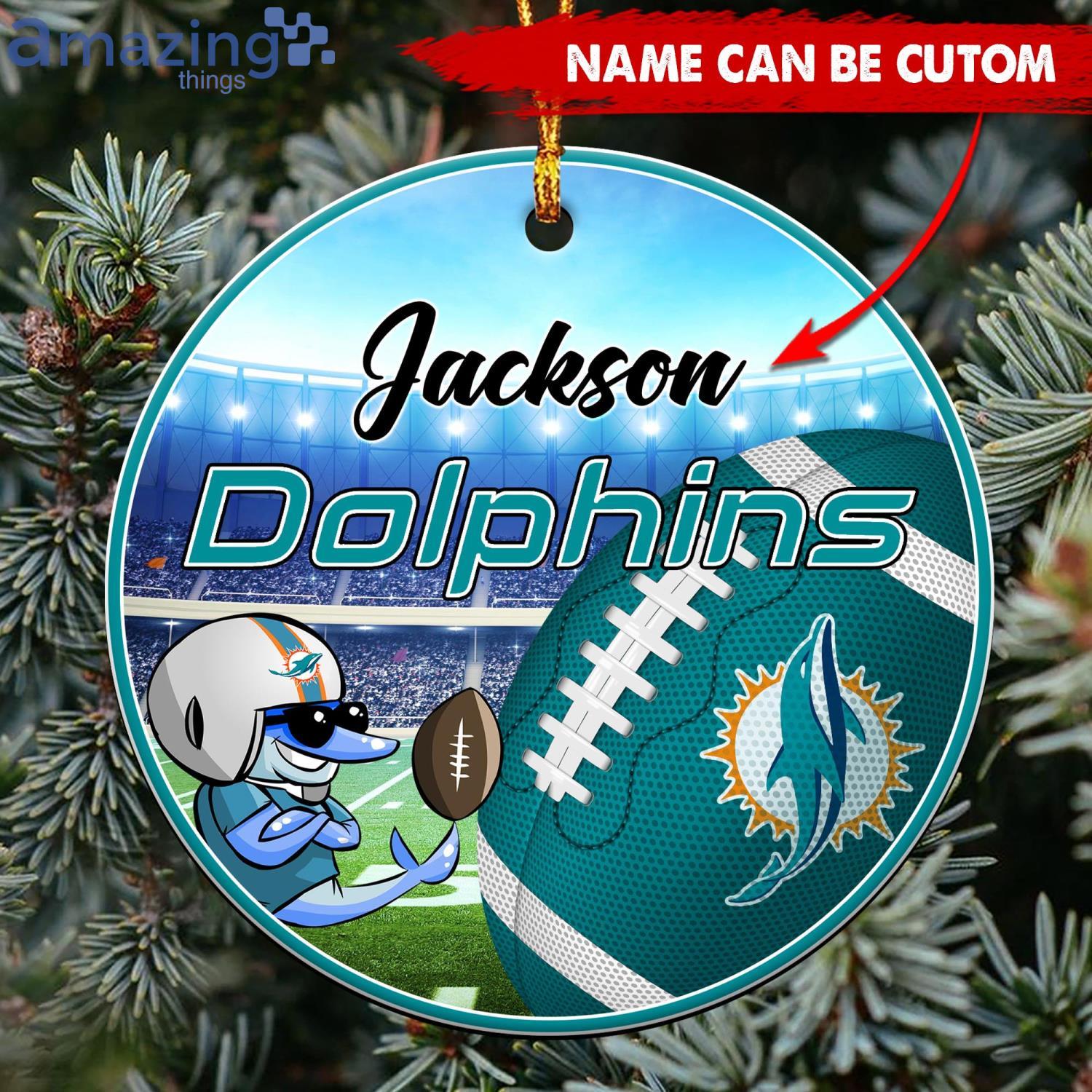 Miami Dolphins NFL Fans Christmas Ornament Custom Name